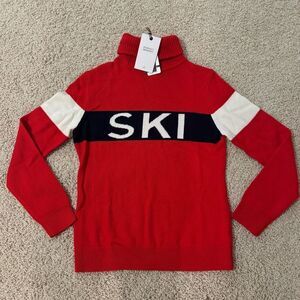 Perfect Moment Ski Merino Wool Sweater Mock Neck Base Layer Large Red NWT